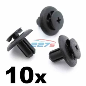 10x 7mm Black Plastic Interior Trim Clip for Toyota Avensis, Yaris, Corolla etc