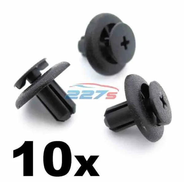 10x 7mm Black Plastic Interior Trim Clip for Toyota Avensis, Yaris, Corolla etc