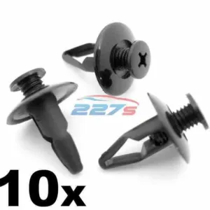 10x 8mm Plastic Wheel Arch Lining, Wing Liner & Splashguard Clips for Nissan