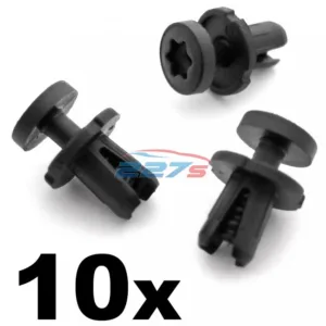 10x 6mm VW Torx Head Plastic Trim Clips- 7L6868307, Seat base, duct, mountings