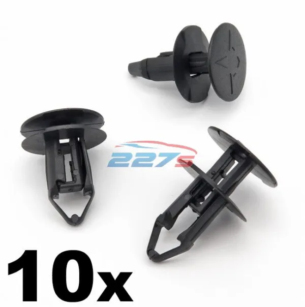 10x 8mm Push Fit Plastic Clips- Renault Kadjar Grille & Wheel Arch Lining Clips