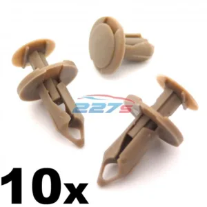10x 8mm Long Beige / Tan Trim Clips- Perfect for VW T4 & T5 Carpet & Van Linings