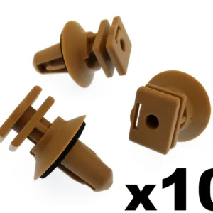 10x BMW Interior Plastic Clips for Trims on Sill & Door Entrance- Biege Clips