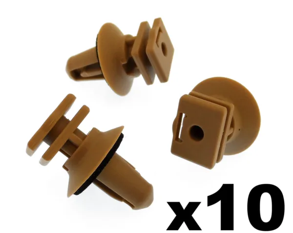 10x BMW Interior Plastic Clips for Trims on Sill & Door Entrance- Biege Clips