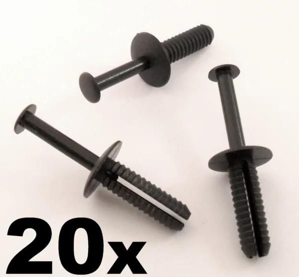 20x Vauxhall Bumper & Wheel Arch Plastic Rivet Body Panel Retaining Trim Clips