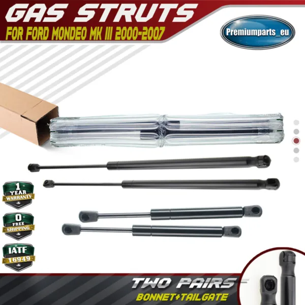 4x Bonnet & Tailgate Gas Struts For FORD MONDEO MK3 MK II 2000-2007 Hatchback