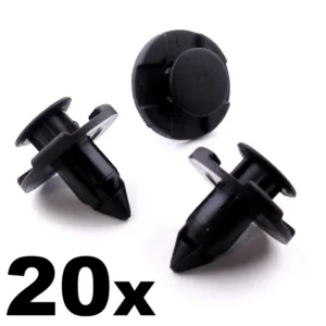 20x Mitsubishi Plastic Rivet Trim Clips for Bumpers Splashguards Wheelarch Liner
