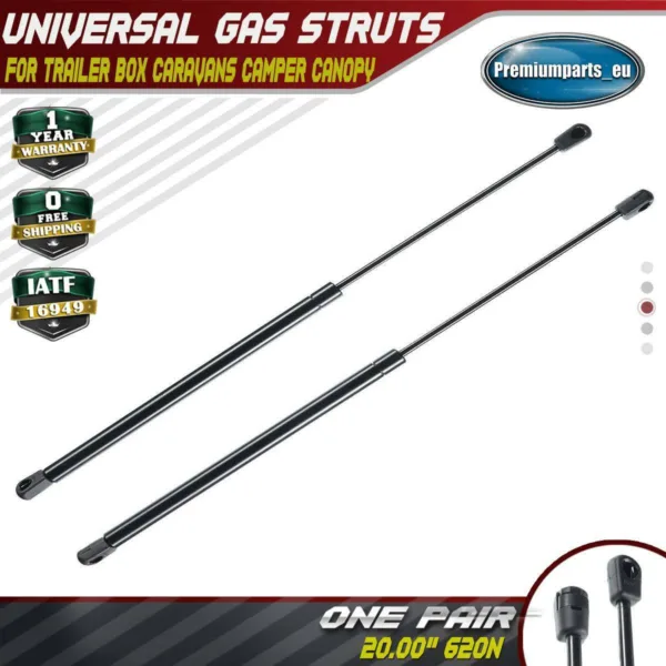 2x Universal Gas Struts for Trailer Box Caravans Camper Canopy 20.00" 620N