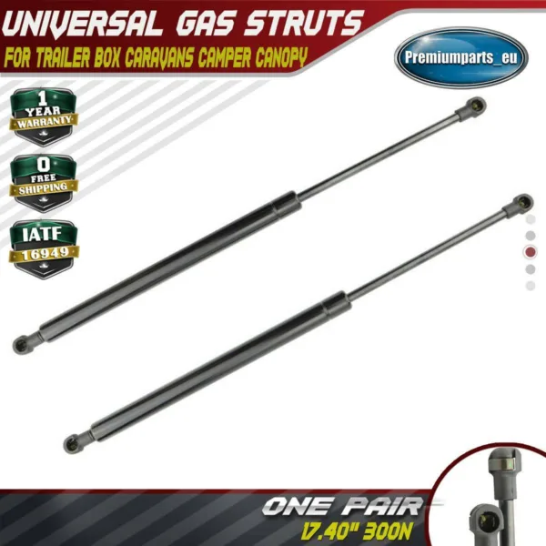 2x Universal Gas Struts for Trailer Box Caravans Camper Canopy 17.40" 300N