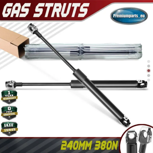 2x Universal Gas Struts for Trailer Box Caravans Camper Canopy 240 MM 380 N