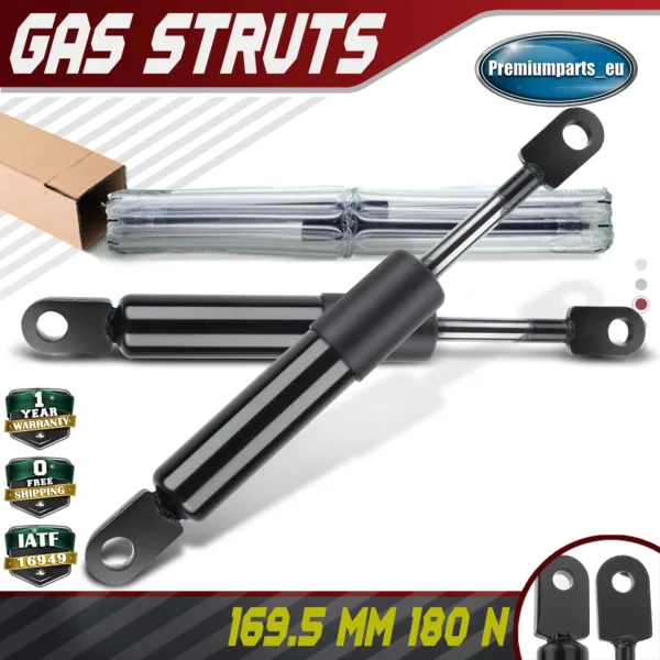 2x Universal Gas Struts for Trailer Box Caravans Camper Canopy 169.5 MM 180 N