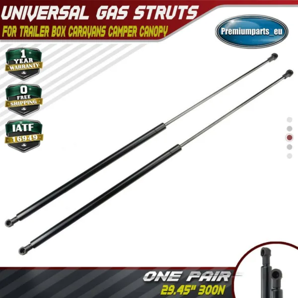 2x Universal Gas Struts for Trailer Box Caravans Camper Canopy 29.45" 300N