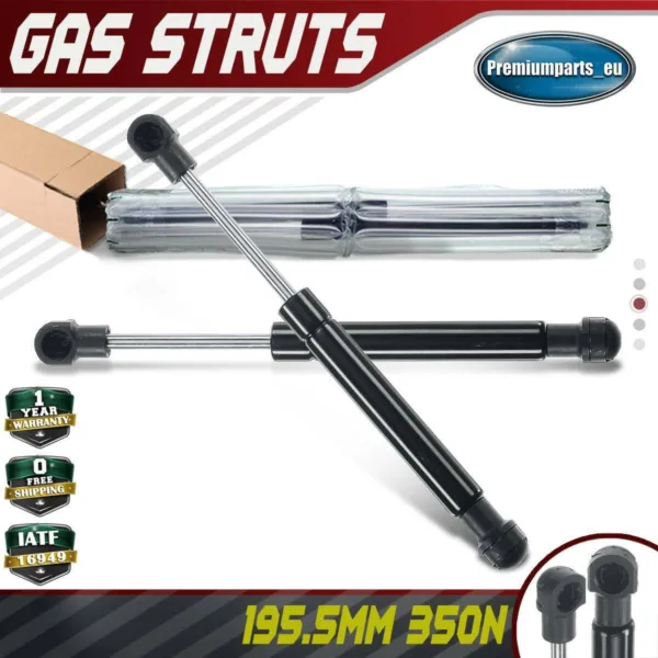 2x Universal Gas Struts for Trailer Box Caravans Camper Canopy 195.5 MM 350 N