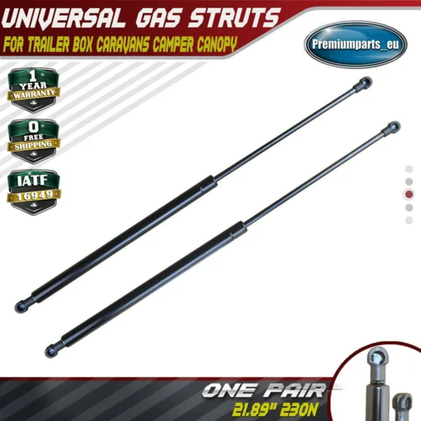2x Universal Gas Struts for Trailer Box Caravans Camper Canopy 21.89" 230N