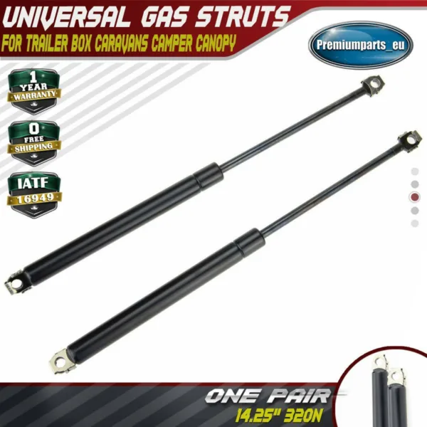 2x Universal Gas Struts for Trailer Box Caravans Camper Canopy 14.25" 320N