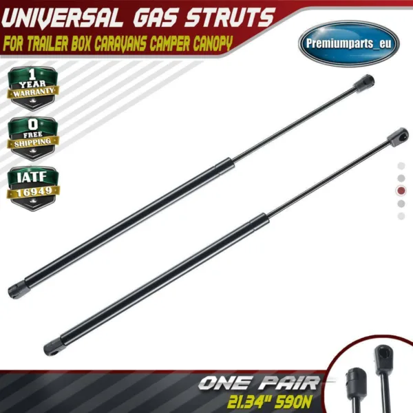 2x Universal Gas Struts for Trailer Box Caravans Camper Canopy 21.34" 590N
