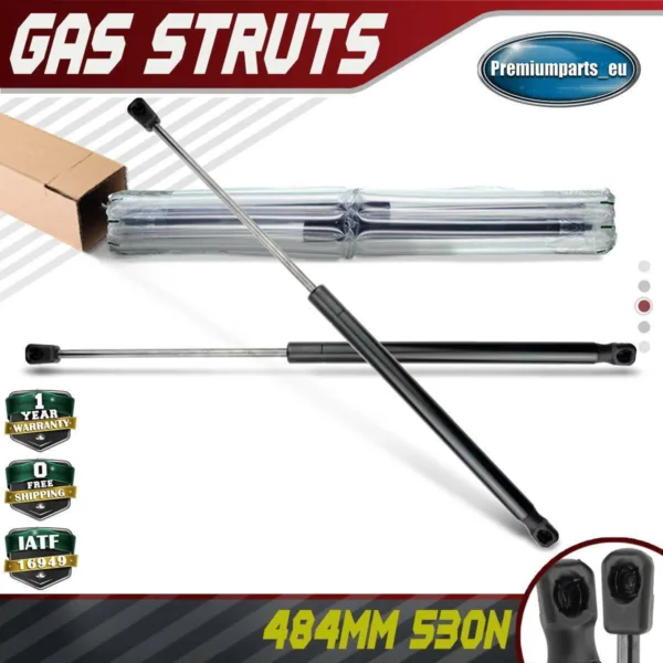 2x Universal Gas Struts for Trailer Box Caravans Camper Canopy 484 MM 530 N