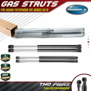 4Pcs Tailgate+Rear Window Glass Gas Struts for Nissan Pathfinder R51 2005-2013