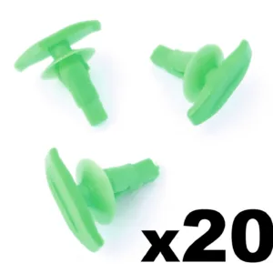 20x Toyota Plastic Weatherstrip & Rubber Door Seal Clips, Door Gasket Clip Green