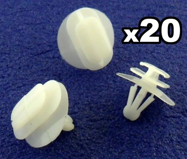20x Renault Plastic Side Moulding / Door Bump Strip Trim Fastener Clips