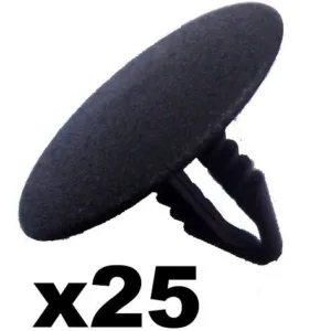 25x Push Fit Trim Panel Clips- 3-5mm Hole- 22mm Head