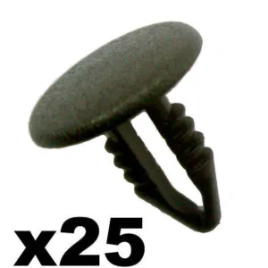 25x Push Fit Trim Panel Clips- 3-5mm Hole- 14mm Head