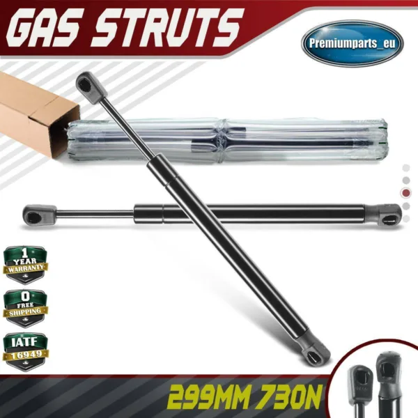 2x Universal Gas Struts for Trailer Box Caravans Camper Canopy 299 MM 730 N
