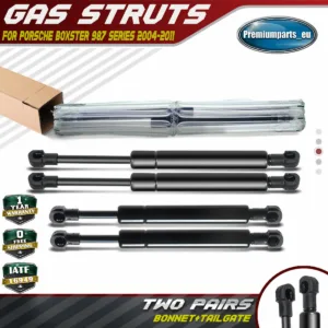 4x Bonnet+Tailgate Boot Gas Struts for Porsche Boxster 987 2004-2011 Convertible