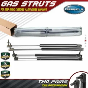 4x Tailgate+Rear Window Gas Struts for Jeep Grand Cherokee WJ WG 1999-2004 SUV
