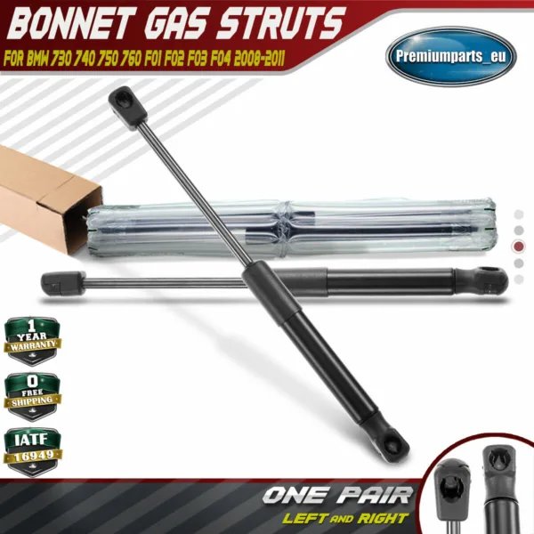 2x Bonnet Hood Gas Struts Spring for BMW 7 Series F01 F02 F03 F04 2008-2011