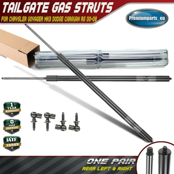 2x Rear Boot Tailgate Gas Struts for Chrysler Voyager Mk3 Dodge Caravan RG 00-08