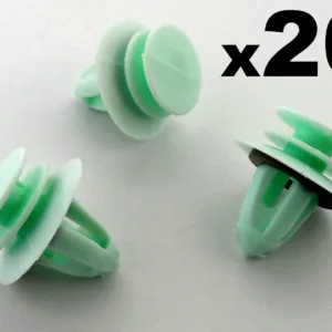 20x Skoda Door Card Clips- Green Interior Door Panel Trim Clips Fasteners