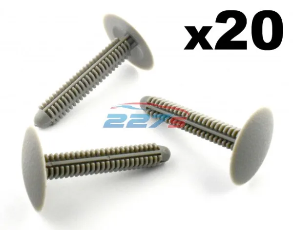 20x Range Rover P38 Front Seat Base Fir Tree Fastener Clips- Grey & Long stem