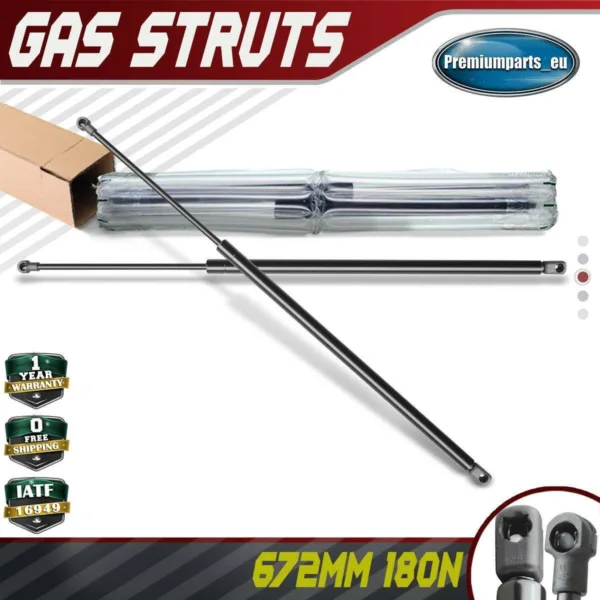 2x Universal Gas Struts for Trailer Box Caravans Camper Canopy 672 MM 180 N