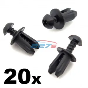 20x Plastic Trim Fastener Clips- Used on Mini Bumpers, Trim, Shields & Spliiters