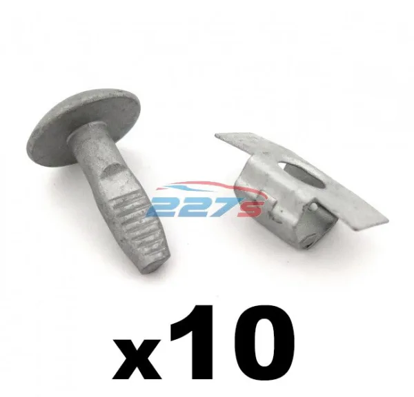 Peugeot Metal Engine Undertray Fasteners / Shield Clips- 10x Bolts & 10x Clasps