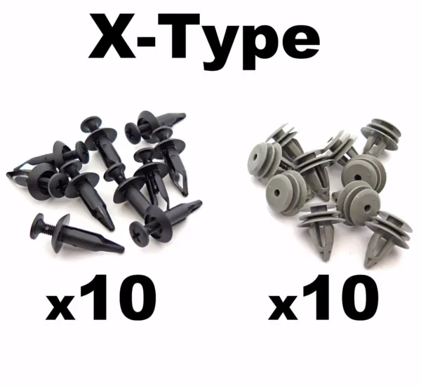 Jaguar X-Type Sill Moulding / Side Skirt Trim Clips - Set of 20 Plastic Clips