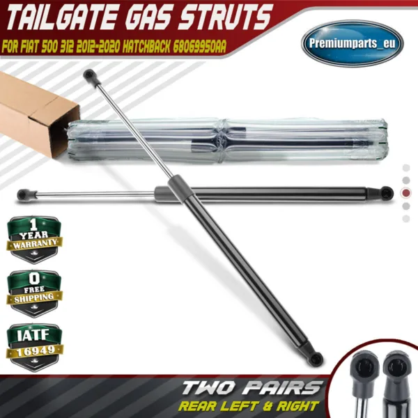 2x Rear Tailgate Boot Gas Struts for Fiat 500 312 2012-2020 Hatchback 68069950AA