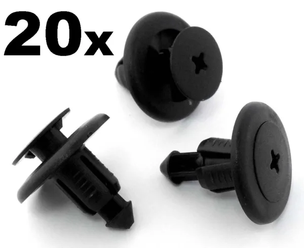 20x Plastic Trim Clips for some Nissans- Bumper, Sideskirts, Wheel arch, Sills