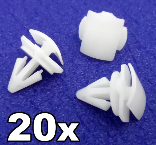 20x VW Trim Clips- Plastic Clips for Lower Door Covers, Strips & Sill Mouldings