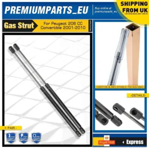 2x Tailgate Gas Struts for Peugeot 206CC 2D 00-10 Convertible 8731F2 9637115080