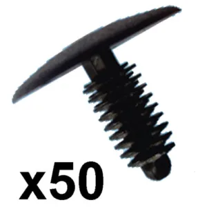50x Plastic Car Trim Clips- Fits 6-7mm hole- 24mm Head