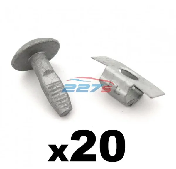 Citroen Metal Engine Undertray Fasteners / Shield Clips- 20x Bolts & 20x Clasps