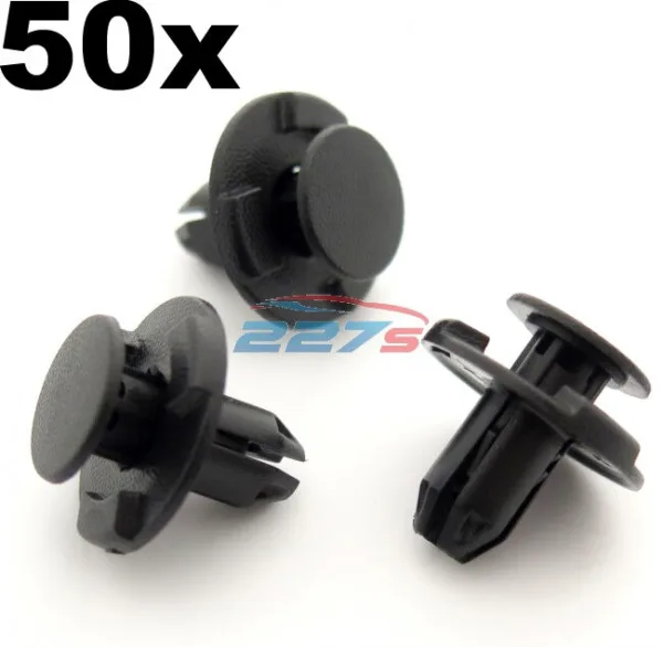 50x 8mm Hole, Wheel Arch Liner Clips, Plastic Trim Clips for Subaru Inner Wing