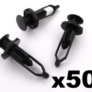 50x 9mm Toyota Plastic Rivet Clips for Bumper, Grill, Mudflaps & Rocker Cover