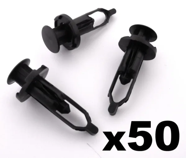 50x 9mm Toyota Plastic Rivet Clips for Bumper, Grill, Mudflaps & Rocker Cover