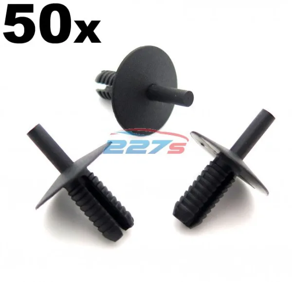 50x 7mm Plastic Trim Clip Rivets for BMW- for Shields, Covers, Trims & Linings