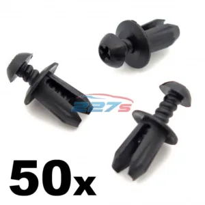 50x Plastic Trim Fastener Clips- Used by BMW for Boot Lining, Shields, Ducts etc
