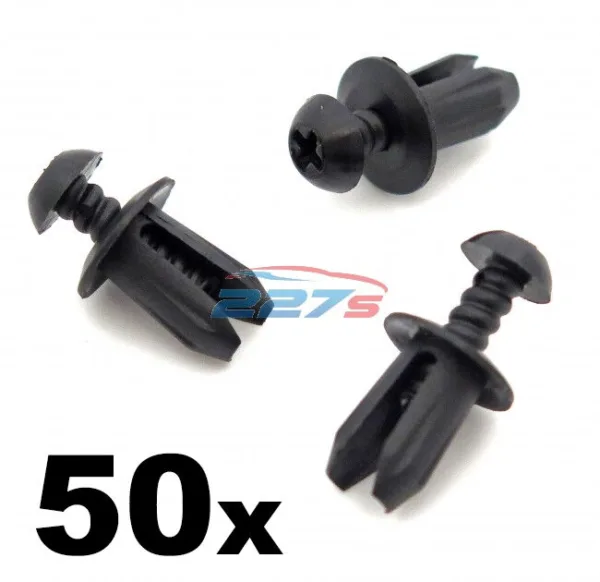50x Plastic Trim Fastener Clips- Used by BMW for Boot Lining, Shields, Ducts etc