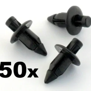 50x 6mm Plastic Rivet Bike Fairing Trim Clips- Honda, Yamaha, Suzuki, Kawasaki